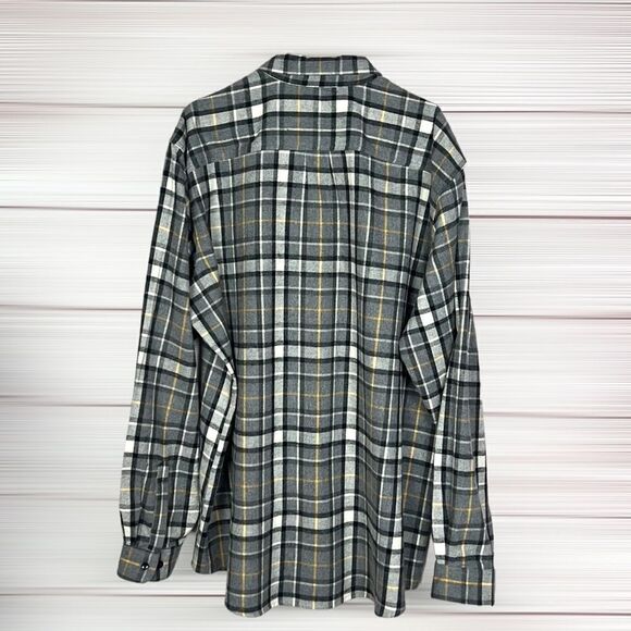 L.L. Bean Gray Plaid Cotton Flannel Long Sleeve Button Down Shirt XL - XXL - Picture 9 of 12